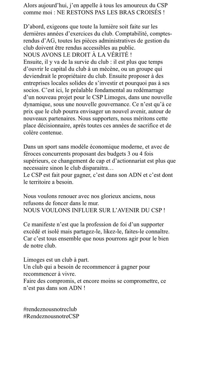 flacaure's tweet image. Plaidoyer d’un limougeaud, d’un supporter du @limogescsp triste, en colère et inquiet. 

N’hésitez pas à lire, commenter et surtout partager si vous ressentez la même chose que moi. 

Notre territoire a besoin d’un club solide et solidaire 💪

#RendeznousnotreCSP #csp4ever