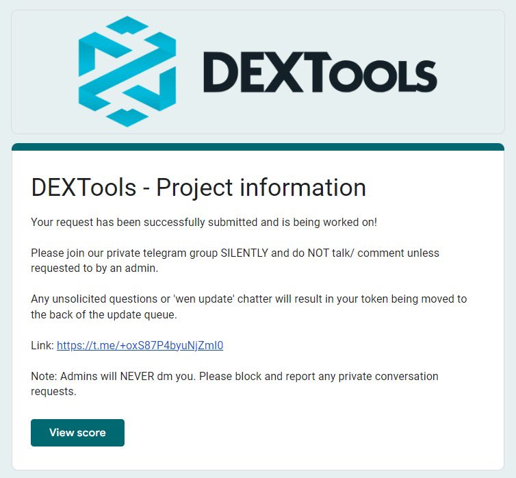 Makoko 🦍

Dextools updating!, next step is updating the birdeye.

Chart: dexscreener.com/solana/aqlwoei…

#1000x #SOL #SOLANA #MAKOKO

etherscan.io/tx/0x276672d59…