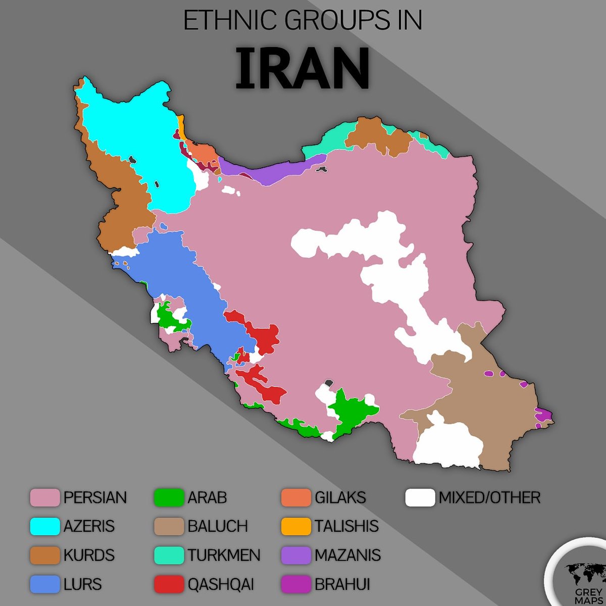 After the recent decline of Persians in Iran, they are now once again the largest ethnic group at around 60% followed by Azeri Turks at around 20% then Kurds. The Islamic occupiers have also failed to divide each region. All Iranians are more united than ever against Islamism.