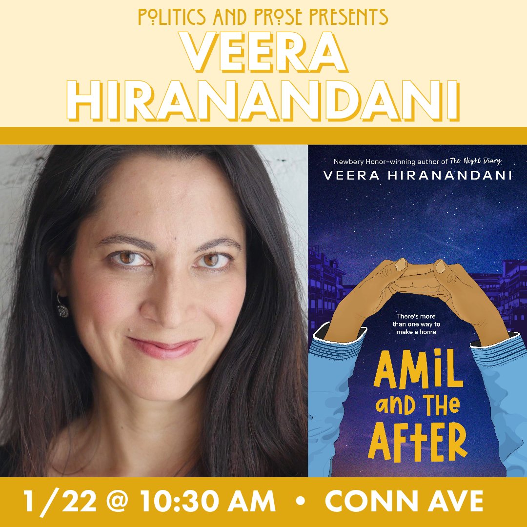 Monday, join @VeeraHira to discuss AMIL AND THE AFTER - a hopeful and heartwarming story about finding joy after tragedy - 10:30 AM @ Conn Ave - bit.ly/3O7uTBH