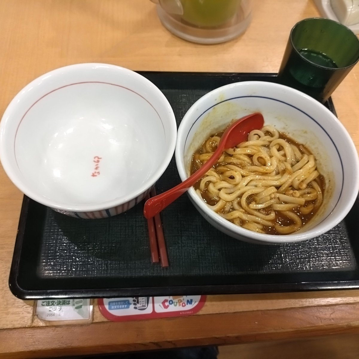 カレーうどんとライス