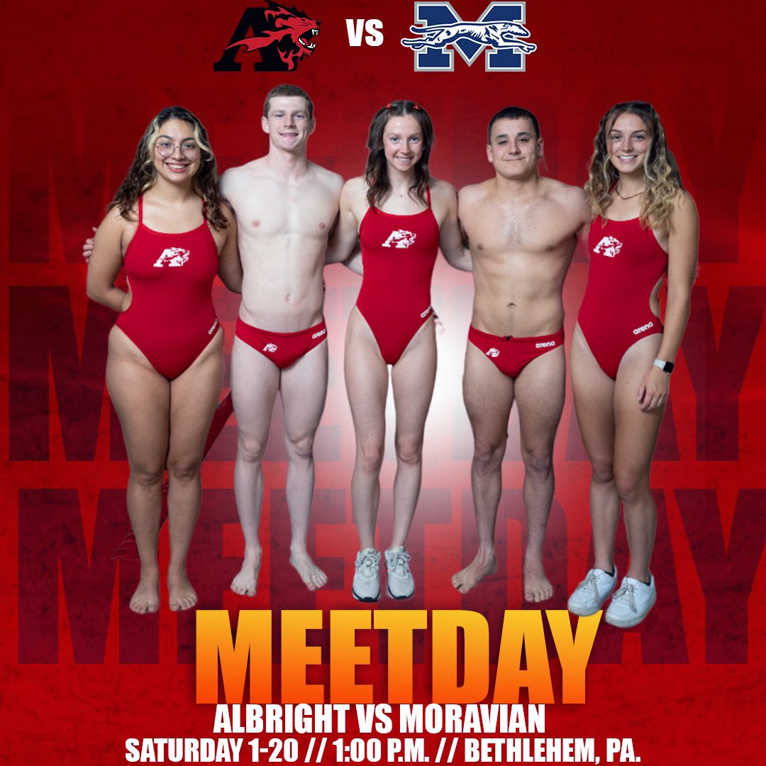 MEETDAY <a href="/AlbrightSwim/">AlbrightCollegeSwim</a> 🏊🏊‍♀️🦁

The Lions are set to take on Moravian in Bethlehem starting at 1:00 p.m.! 

Watch live here rb.gy/ze61jk