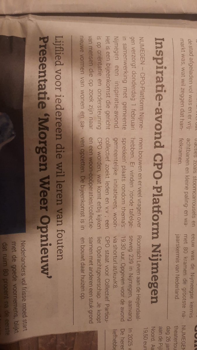 Reclame in de Brug ! nu wachten op De Gelderlander
Wil je meer weten, heb je vragen, kom dat op 1 februari 19.30 uur naar Roomsch Leven (Heyendaalseweg 239) en geef je op shorturl.at/kuvK8