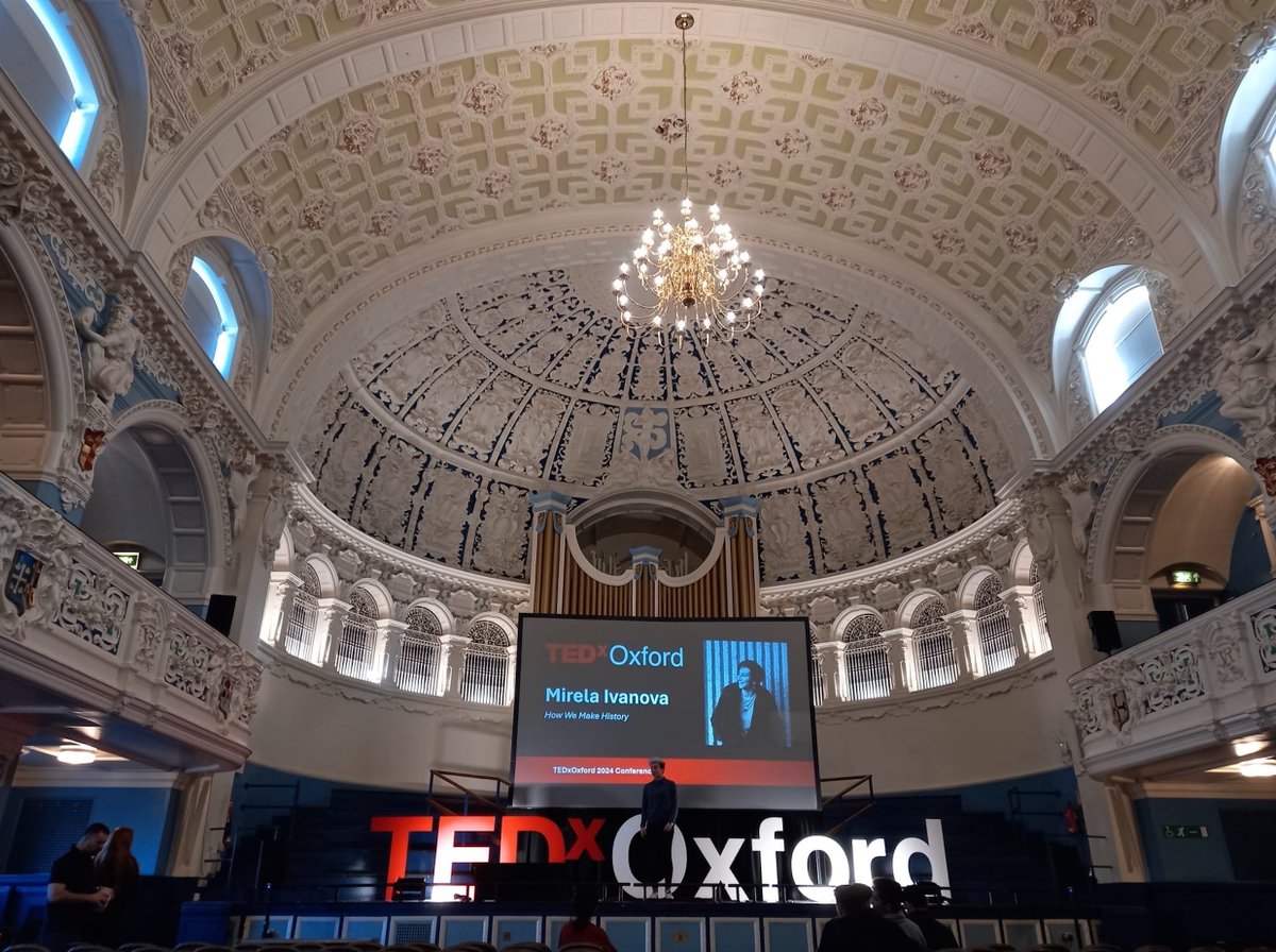 TEDxOxford inspiring the sharing of ideas through storytellers. <a href="/AniHaykuni/">Ani Haykuni</a> beyond the impossible,
<a href="/_mirelaivanova_/">Mirela Ivanova</a> how we make history, Tom Wells a stammerer’s tale of acceptance, and Rachel Thomas sharing stories behind art. <a href="/theramsaycentre/">The Ramsay Centre for Western Civilisation</a> <a href="/Clarendon_OU/">Clarendon Scholars' Association</a>