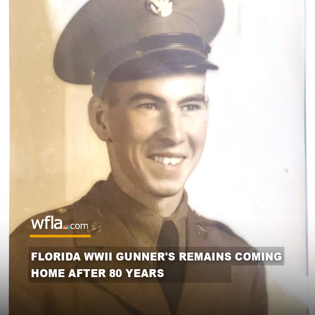 HERO COMING HOME: After 80 years, a gunner who was killed fighting the Nazis in World War II is finally being put to rest in his Florida hometown. Read more about this hero's journey: bit.ly/48YBaYj