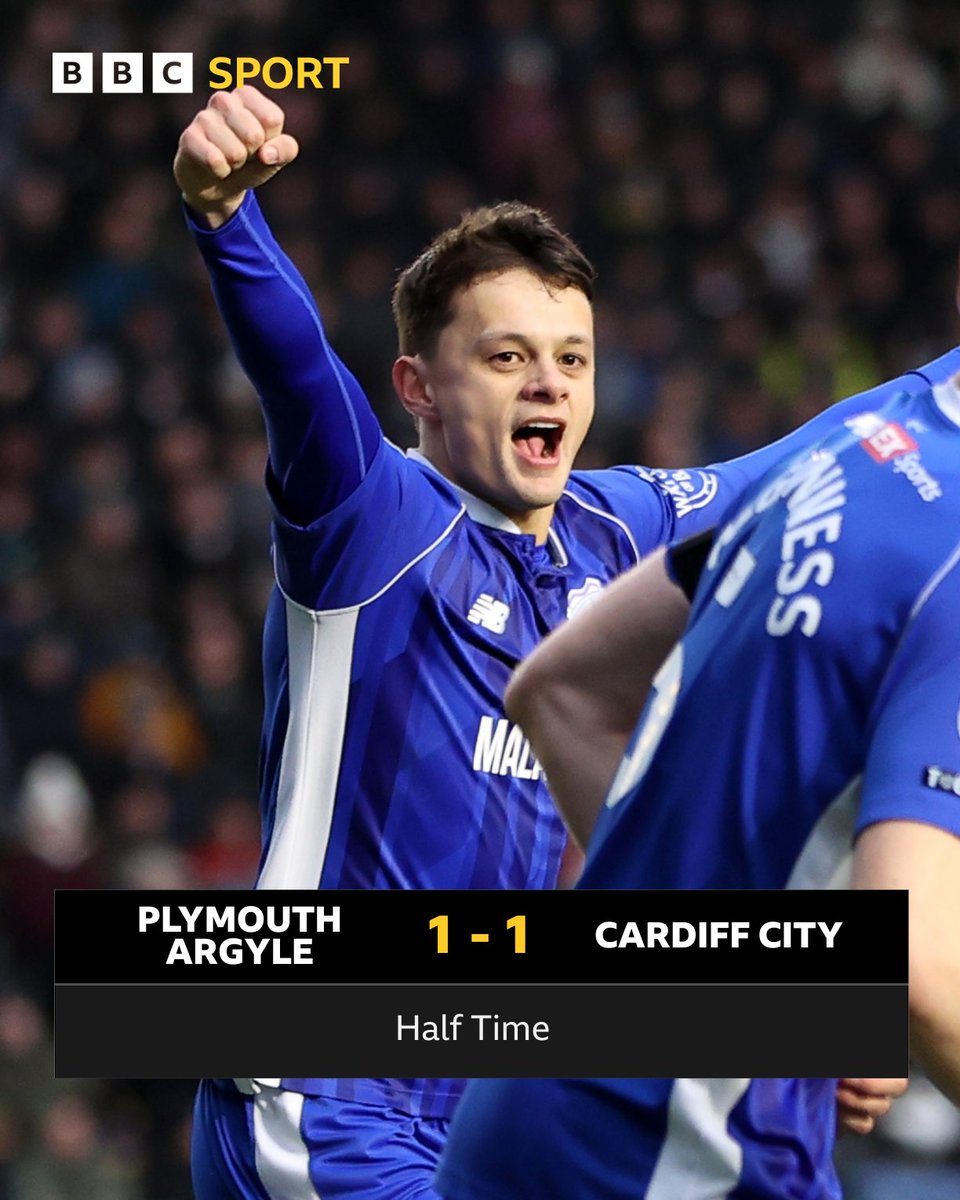 Both sides found the back of the net in the first half ⚽ More goals to come in the second? 👀 Plymouth Argyle 1-1 Cardiff City @BBCRadioWales FM/DAB SE 📻 Follow on the @BBCSport website and app 📲 #BBCFootball