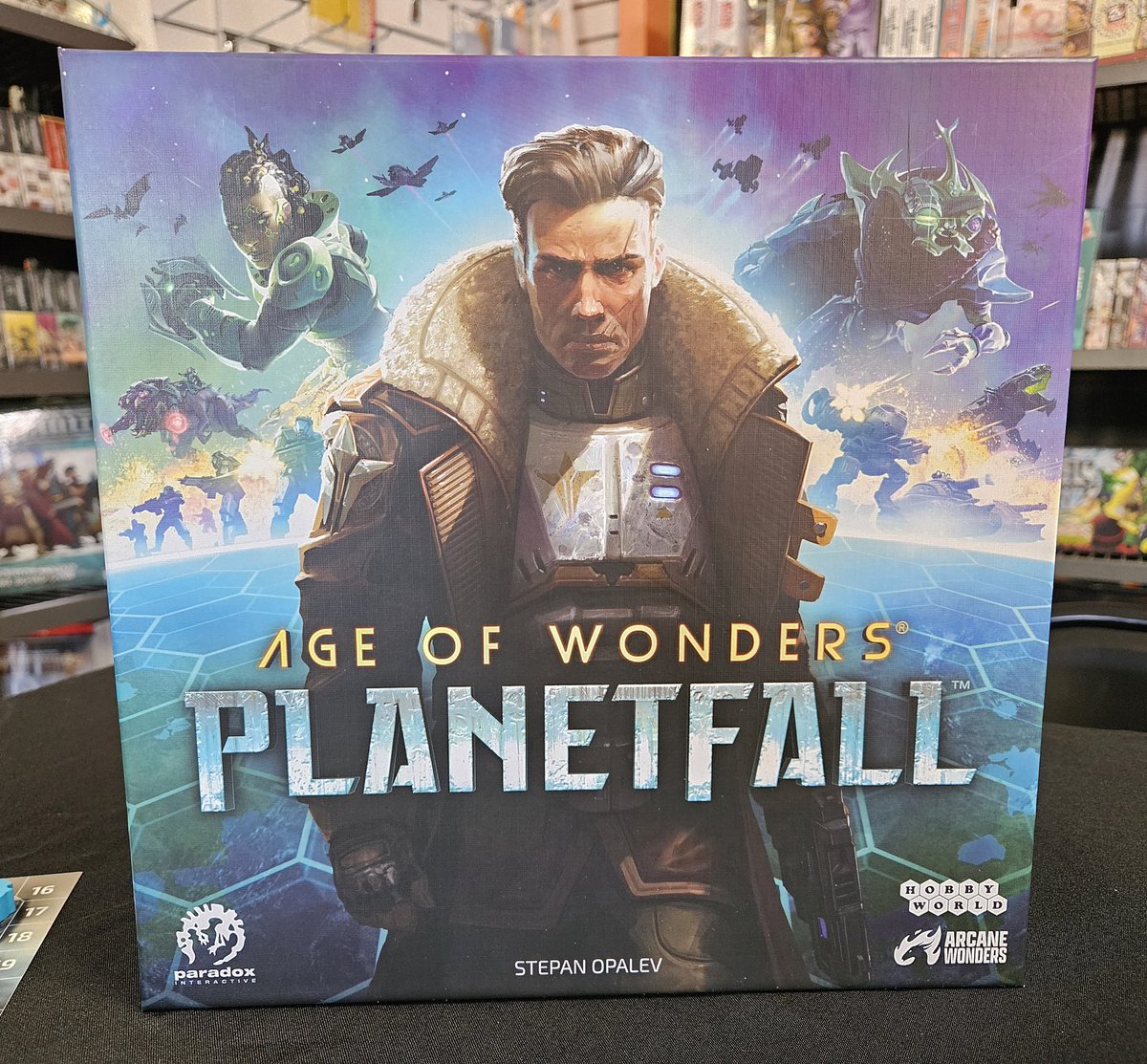 drewstees's tweet image. 🎲 Stop by Nick Nack's Full Frontal Attack in Hershey for a demo of Age of Wonders: Planetfall, running today until 3pm! 🎲  A new card drafting, set collection game from Arcane Wonders -- it's easy to learn and fast to play!

@ArcaneWonders
@NickNacksAttack 
@DexEnvoy