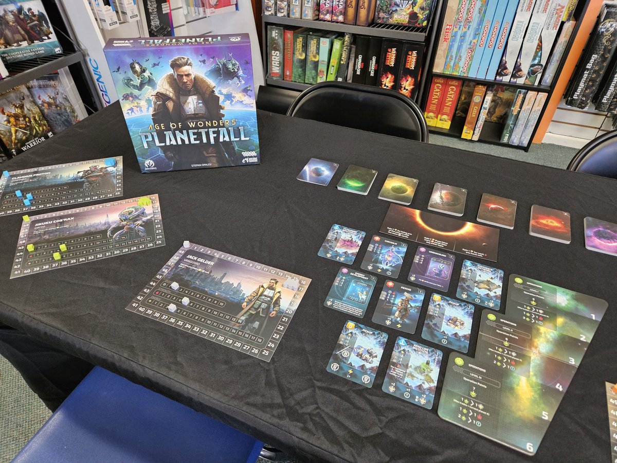 drewstees's tweet image. 🎲 Stop by Nick Nack's Full Frontal Attack in Hershey for a demo of Age of Wonders: Planetfall, running today until 3pm! 🎲  A new card drafting, set collection game from Arcane Wonders -- it's easy to learn and fast to play!

@ArcaneWonders
@NickNacksAttack 
@DexEnvoy
