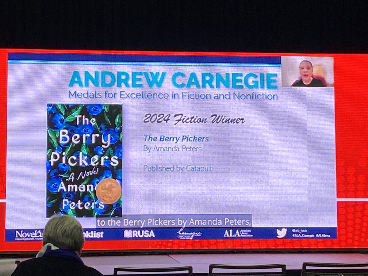 The 2024 #ALA_Carnegie Fiction medal 🥇goes to THE BERRY PICKERS by  #AmandaPeters (@CatapultStory) #ALABMA #LibLearnX24