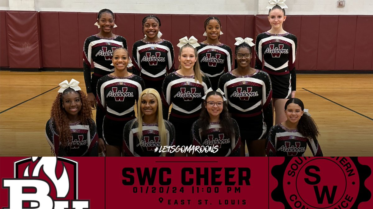 BW Athletics (@bwestathletics) on Twitter photo Good Luck to our <a href="/BW_CompCheer/">BW Competitive Cheer</a> today as they compete in the SWC Cheer Competition at East St. Louis High School. The competition starts at 1:00 pm. Good Luck to our <a href="/BW_CompCheer/">BW Competitive Cheer</a> today as they compete in the SWC Cheer Competition at East St. Louis High School. The competition starts at 1:00 pm.