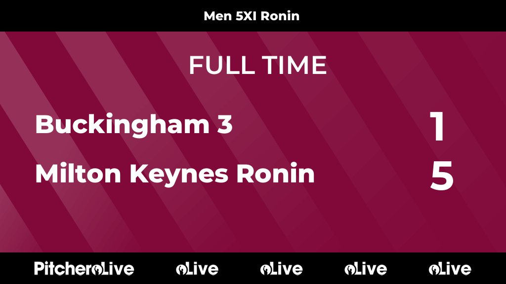 FULL TIME: Buckingham 3 1 - 5 Milton Keynes Ronin
#BUCMIL #Pitchero
mkhockey.co.uk/teams/191668/m…