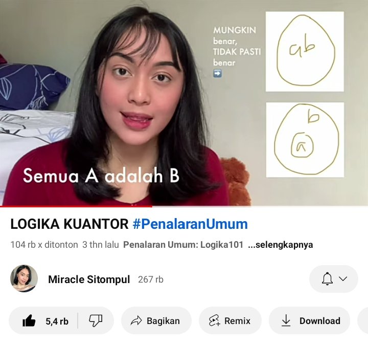 —Logika Kuantor 
(mungkin benar, tidak pasti benar)
🔗youtu.be/EyAKT9xf22w?si…