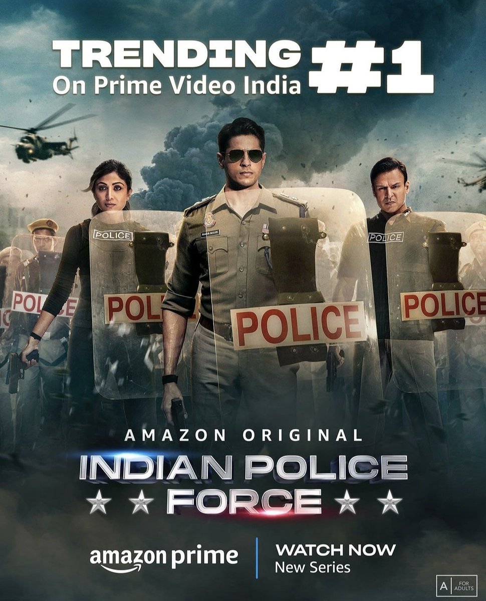 #IndianPoliceForce <a href="/PrimeVideoIN/">prime video IN</a>
Go watch! Loved it! #RohitShetty ROARRRRS back Singham style with a thrilling, edge of the seat entertainer! 🔥🔥🔥🔥🔥
Amazing performances by <a href="/TheShilpaShetty/">SHILPA SHETTY KUNDRA</a> <a href="/vivekoberoi/">Vivek Anand Oberoi</a> <a href="/SidMalhotra/">Sidharth Malhotra</a>
