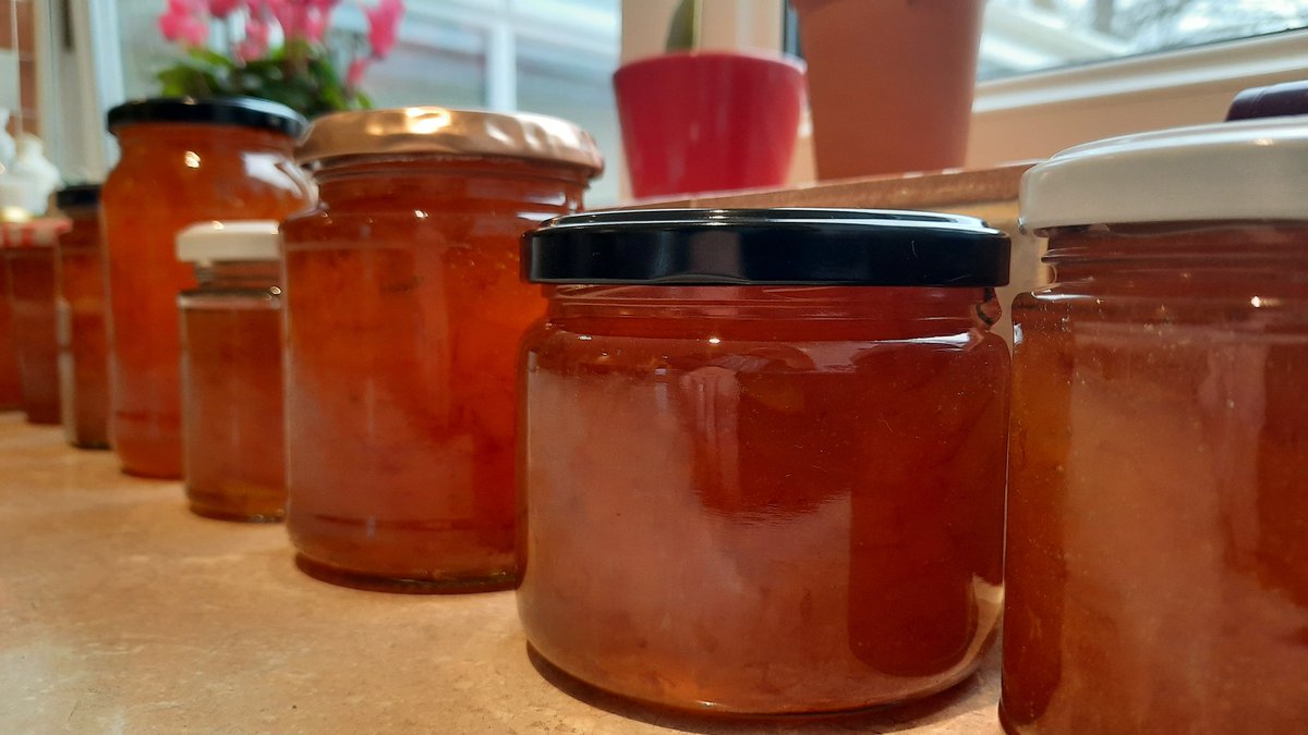 I've just spent a happy morning making three fruit marmalade. 🙂
