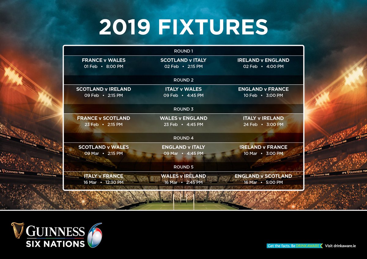 quenchbar's tweet photo. Can someone at @GuinnessGB sort out the February fixtures please. Some helpful social media content but dates are wrong. https://t.co/fHDGJoHIpu