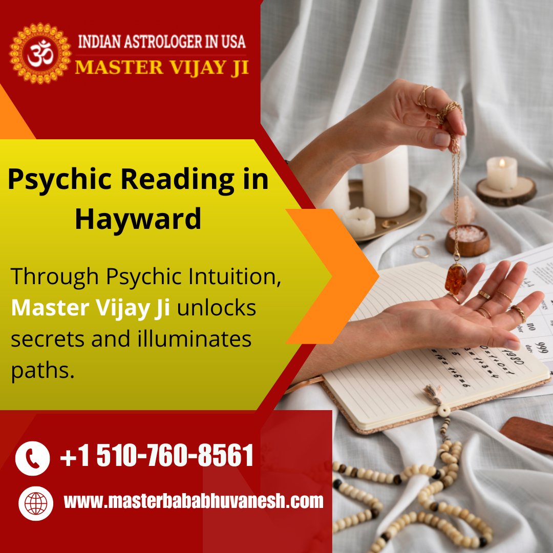 Psychic Reading Hayward can reveal the mysteries of your future! We provide clarity and guidance through our gifted readers, who tap into unseen energies.
#mastervijayji #hayward #california #usa #astrologyusa #psychicinsights #divineguidance #spiritualreading
