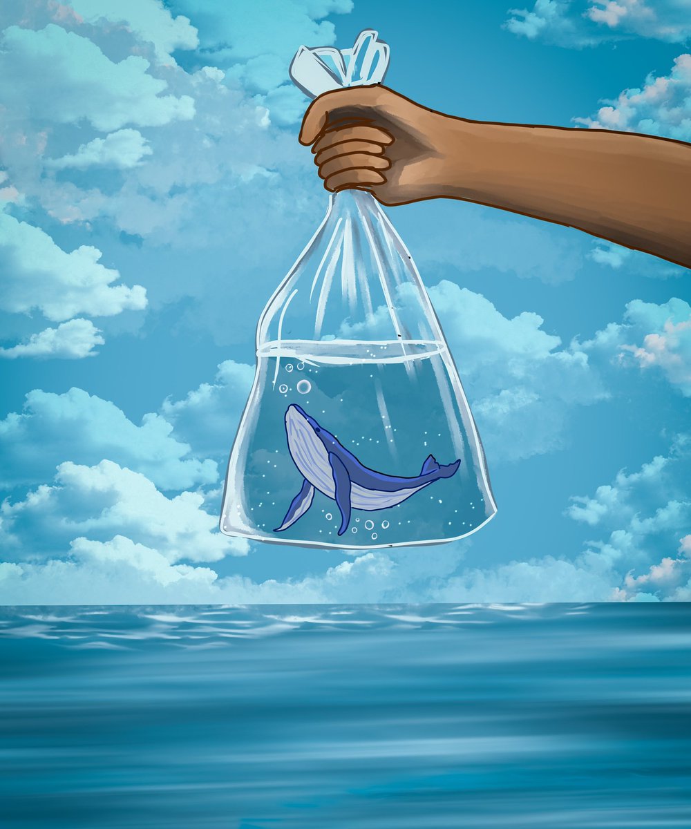 cclassyartss's tweet photo. "Diving into a plastic-free future with every choice we make. Let's unite to save our sea, one sustainable step at a time. 🌊💙 #OceanHeroes #SayNoToPlastics 
#digitalart #whale https://t.co/JmtpVcMQPJ