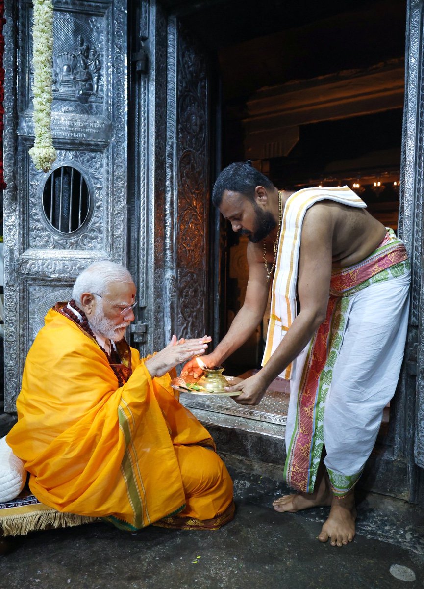 Prayed at the Arulmigu Ramanathaswamy Temple for the good health and well-being of 140 crore Indians.