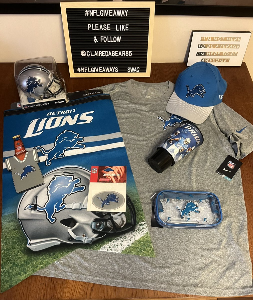 #Lions #OnePride #SWAG #NFLGIVEAWAY For a chance 2 #win this #prize lot inc #NIKE &amp; #NewEra goodies. You MUST b following <a href="/clairedabear85/">Claire Da Bear</a> &amp; RT &amp; like this link. The #Giveaway will run till 26/1 &amp; is open 2 fans globally #NFLTwitter  #NFL  #NFLPlayoffs #TBvsDET #DivisionalRound