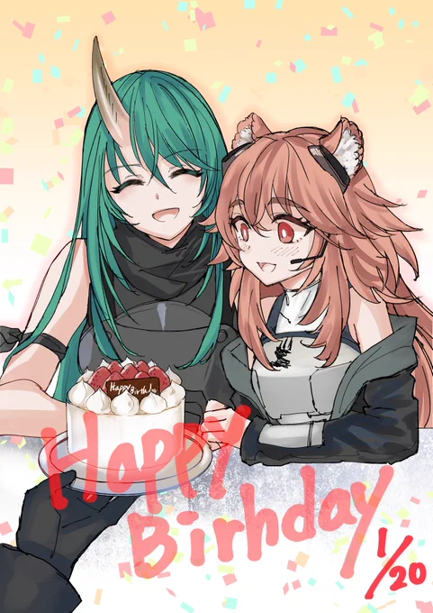 いつもドクターを護ってくれる2人!Happy Birthday #アークナイツ#明日方舟#ホシグマ #グラベル 