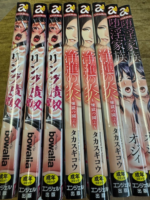 hayato_premium's tweet photo. 『#成年コミック 入荷案内』1月19日(金)
･#エンジェル出版
「リング債奴」(作)#bowalia
「浄蓮の炎～煉獄の園2～」(作)#タカスギコウ
「堕淫家族」(作)#オジィ https://t.co/frAIjE42rd