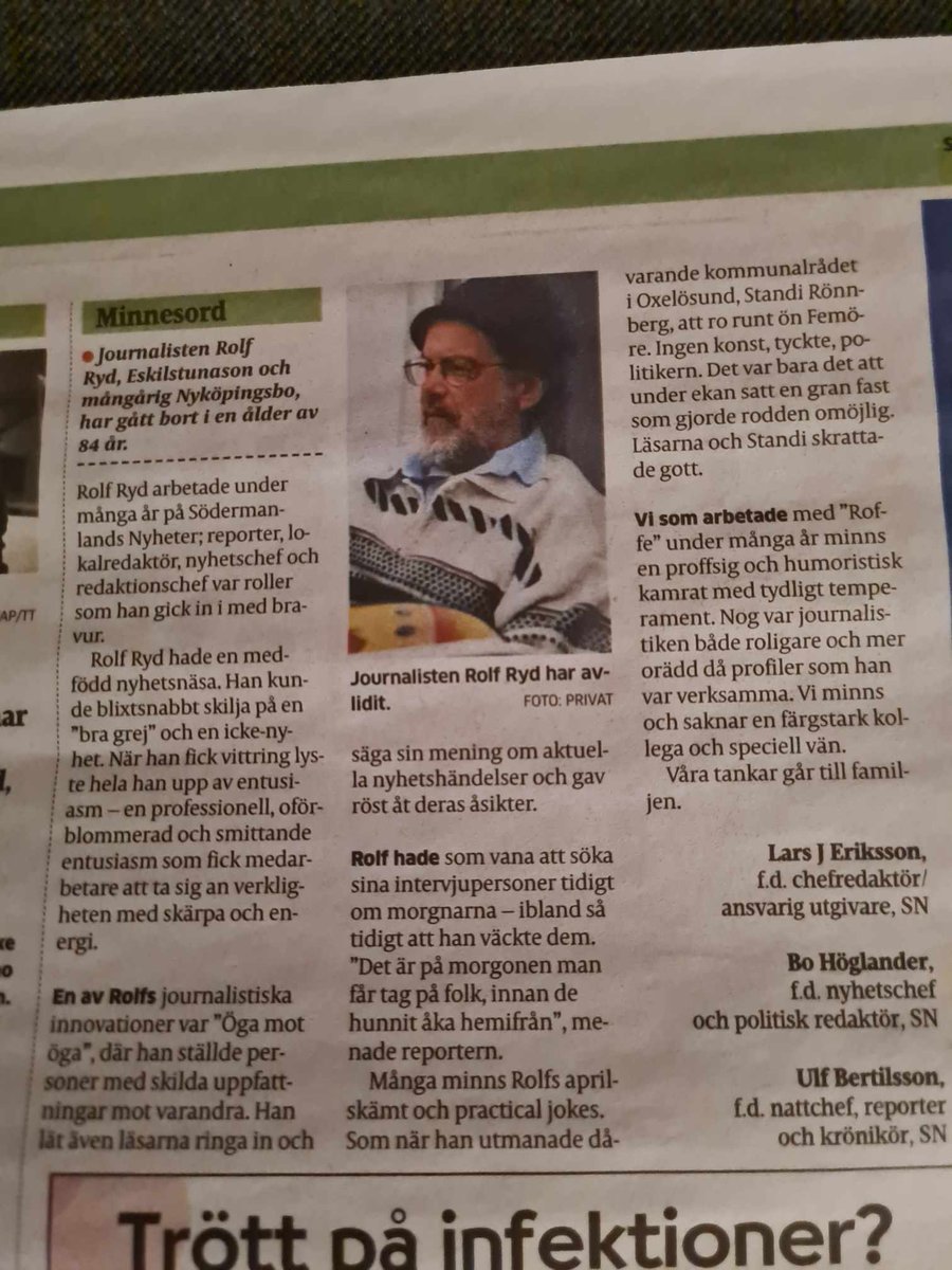 Such a nice tribute to my uncle. Thank you @SNnyheter ! Han är mycket saknad 🖤