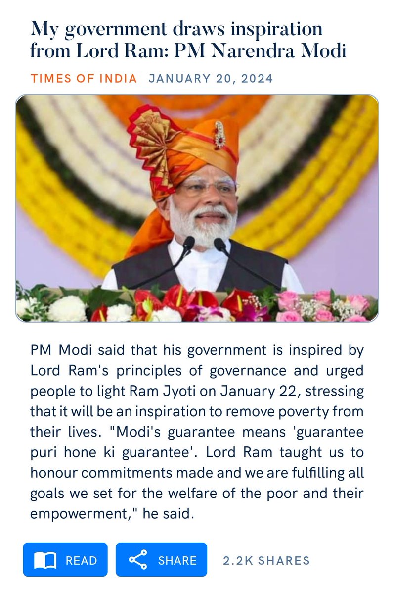 My government draws inspiration from Lord Ram: PM Narendra Modi timesofindia.indiatimes.com/india/my-gover… via NaMo App