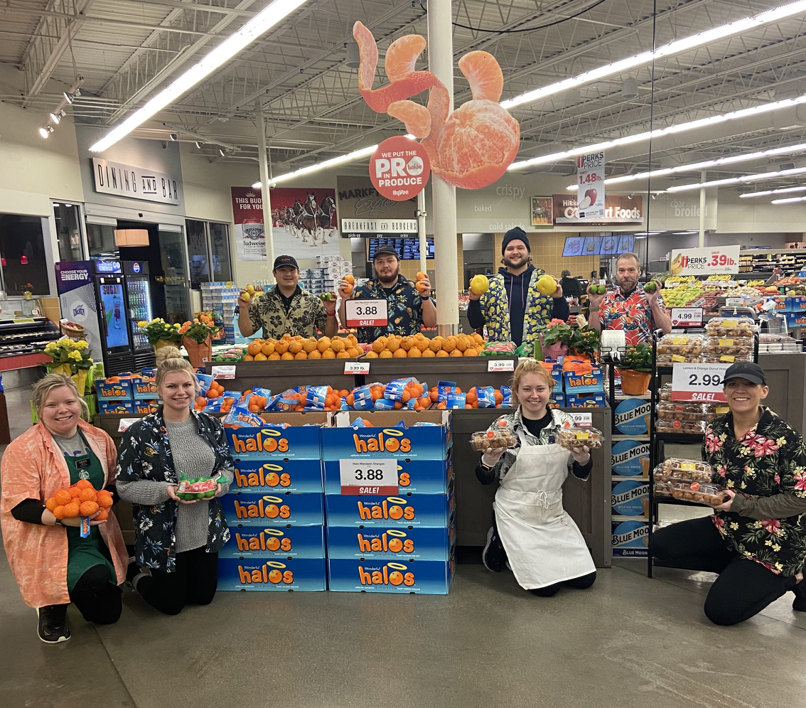 ValleyWestHyVee's tweet photo. Word spread fast, and Darren brought reinforcements. Don’t forget to warm up with our Citrus Sale at your Valley West Hy-Vee! https://t.co/tv1Rggvj8z
