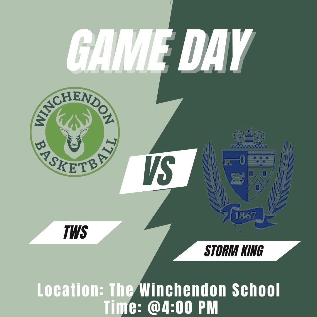 GAME DAY 💚

🆚 The Storm King School 

📍 The Winchendon School 

⏰ 4PM

🎥 winchendon.org/basketball-liv…