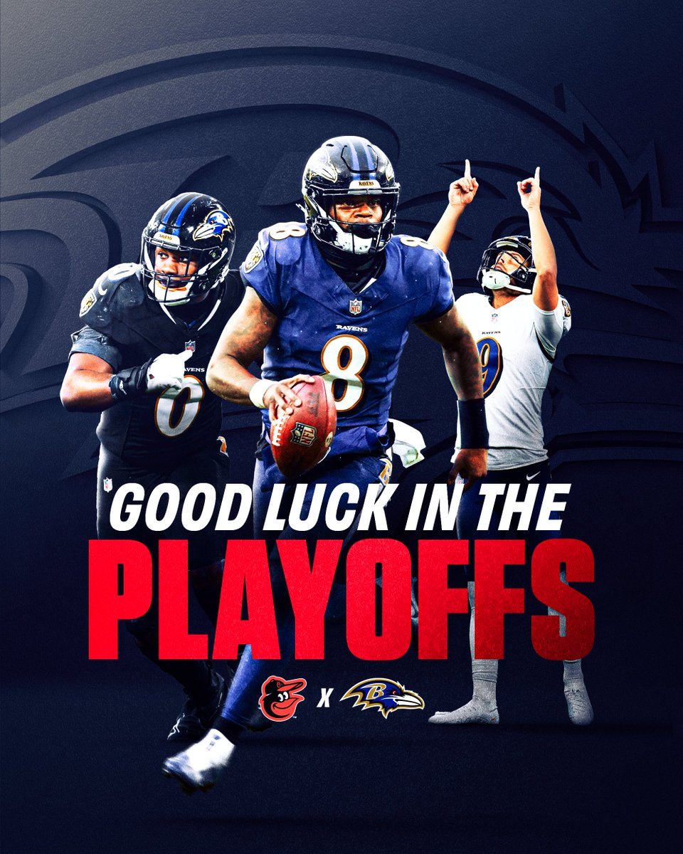 Orioles's tweet photo. The time is now 😈

Best of luck in the playoffs, @Ravens! https://t.co/bE0gwG0IO0