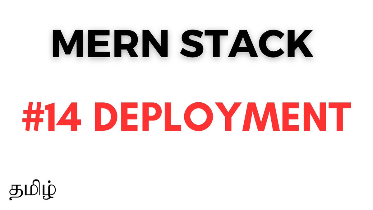 WebConceptTamil's tweet image. MERN Stack in Tamil - #14 Deployment | using Render Hosting youtu.be/FNPmRluU2jw?si… via @YouTube
