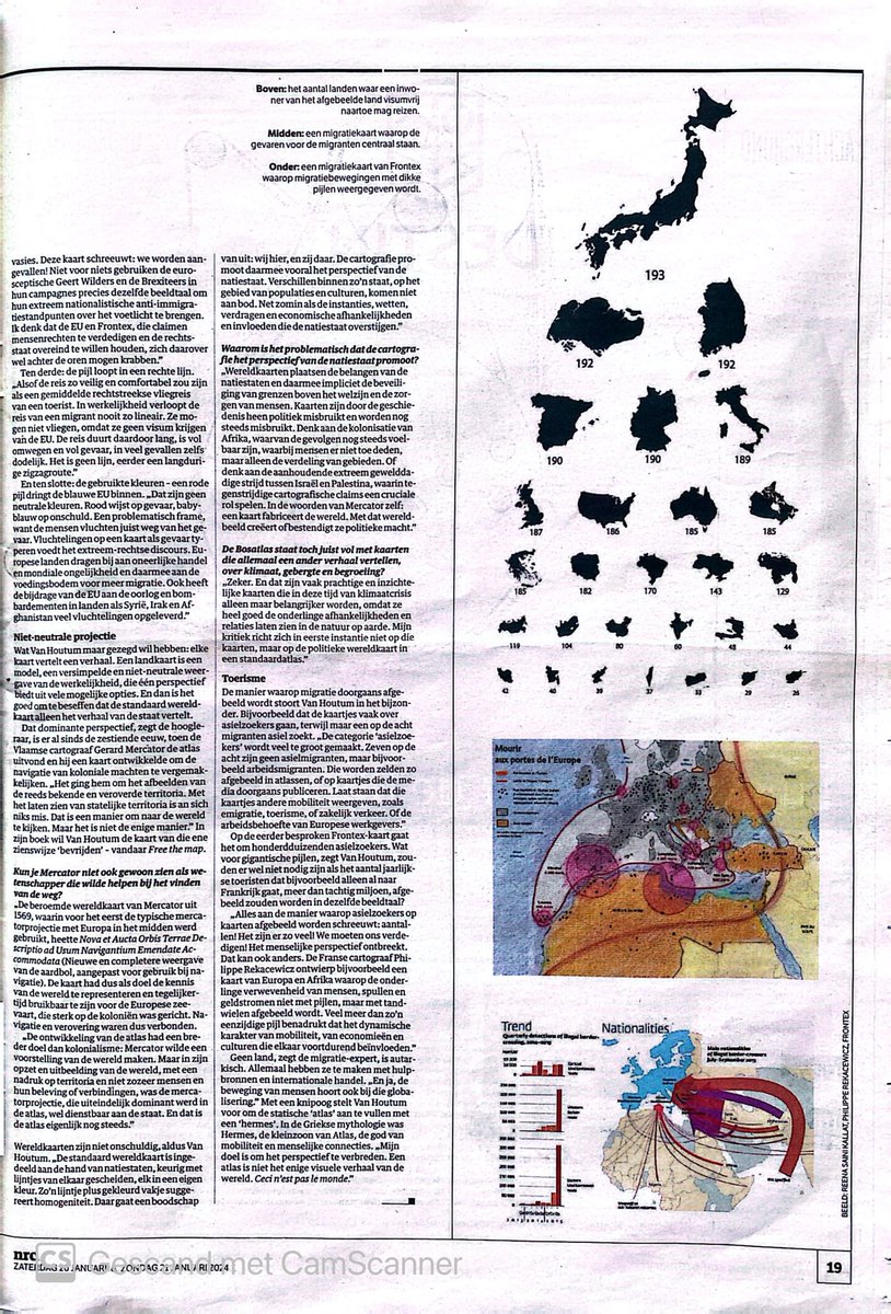 Free the map. Naar een nieuwe cartografie van grenzen en migratie. Interview in de NRC over m’n nieuwe boek. Zie ook online voor de uitgebreidere versie nrc.nl/nieuws/2024/01… #Migratie #grenzen #cartografie #mercator #atlas #hermes