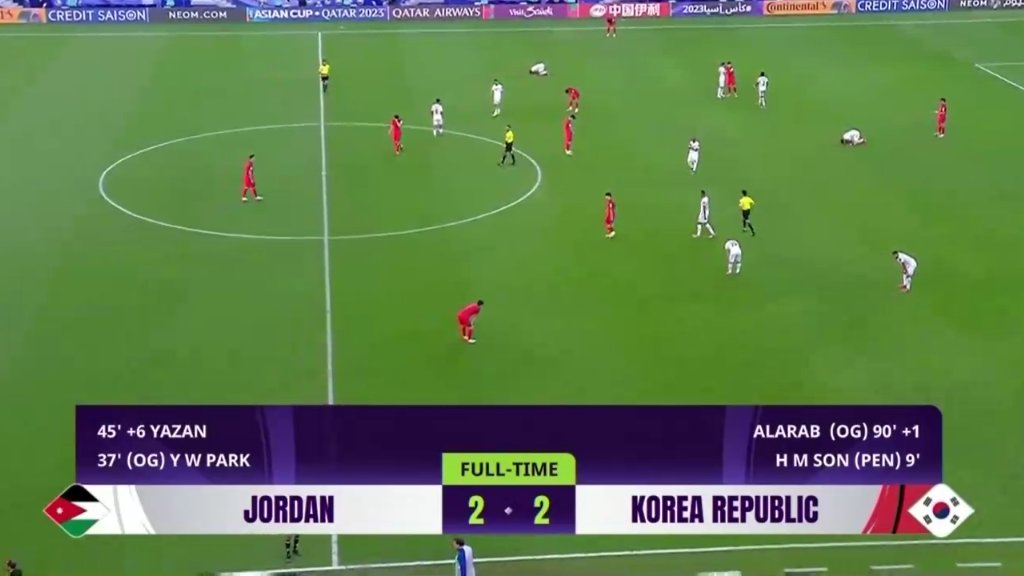 🚨نهــاية المبـــاراة بـيــن الممنتخــب الأردن و المنتخــب الكــوري بنتــيجة 2-2
مبــاراة كبيـــرة قدمــها نشامــا.                        
#الاردن_كوريا_الجنوبية #AsianCup2023
#العرب   #koria