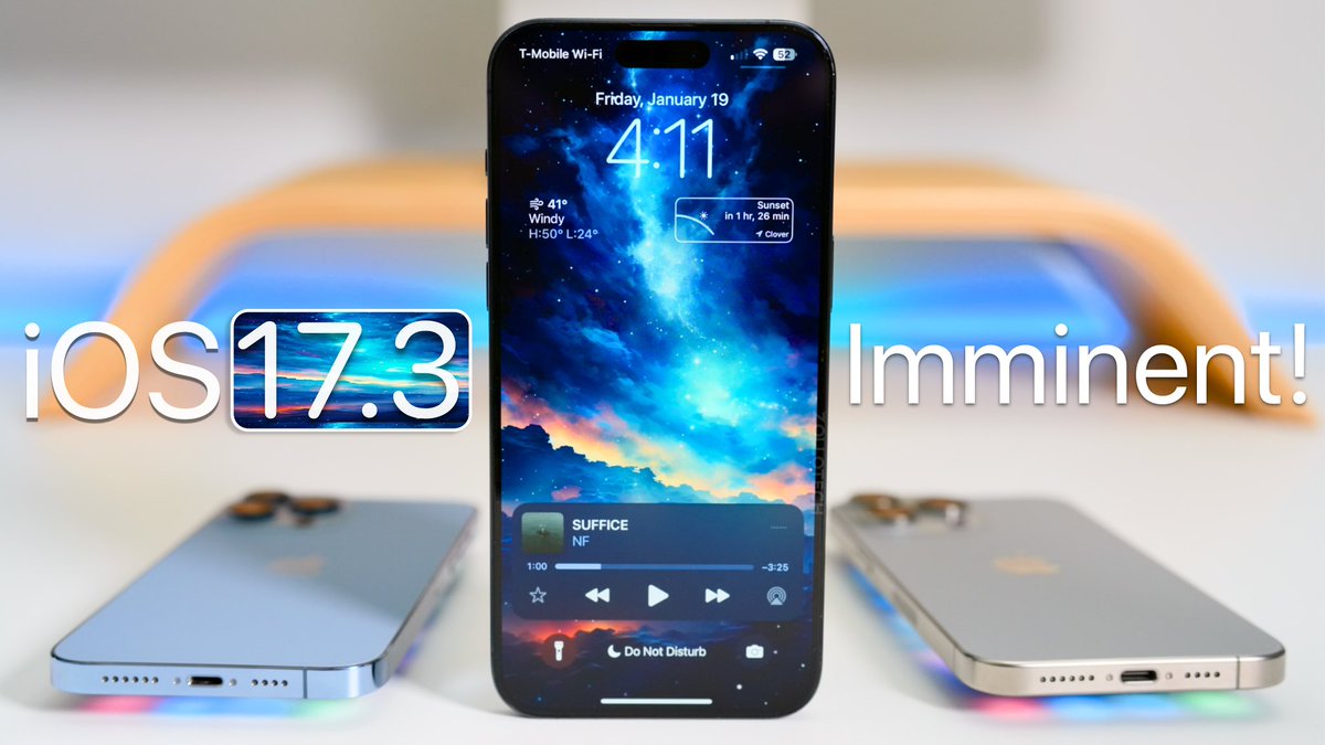 iOS 17.3 is almost here. We talk about if it’s ready, as well as some news around Apple Watch and more. This is the weekend Follow up video and I hope you find it helpful and have a great weekend. 

Full video here:  youtu.be/yasSmePUpJc?si…