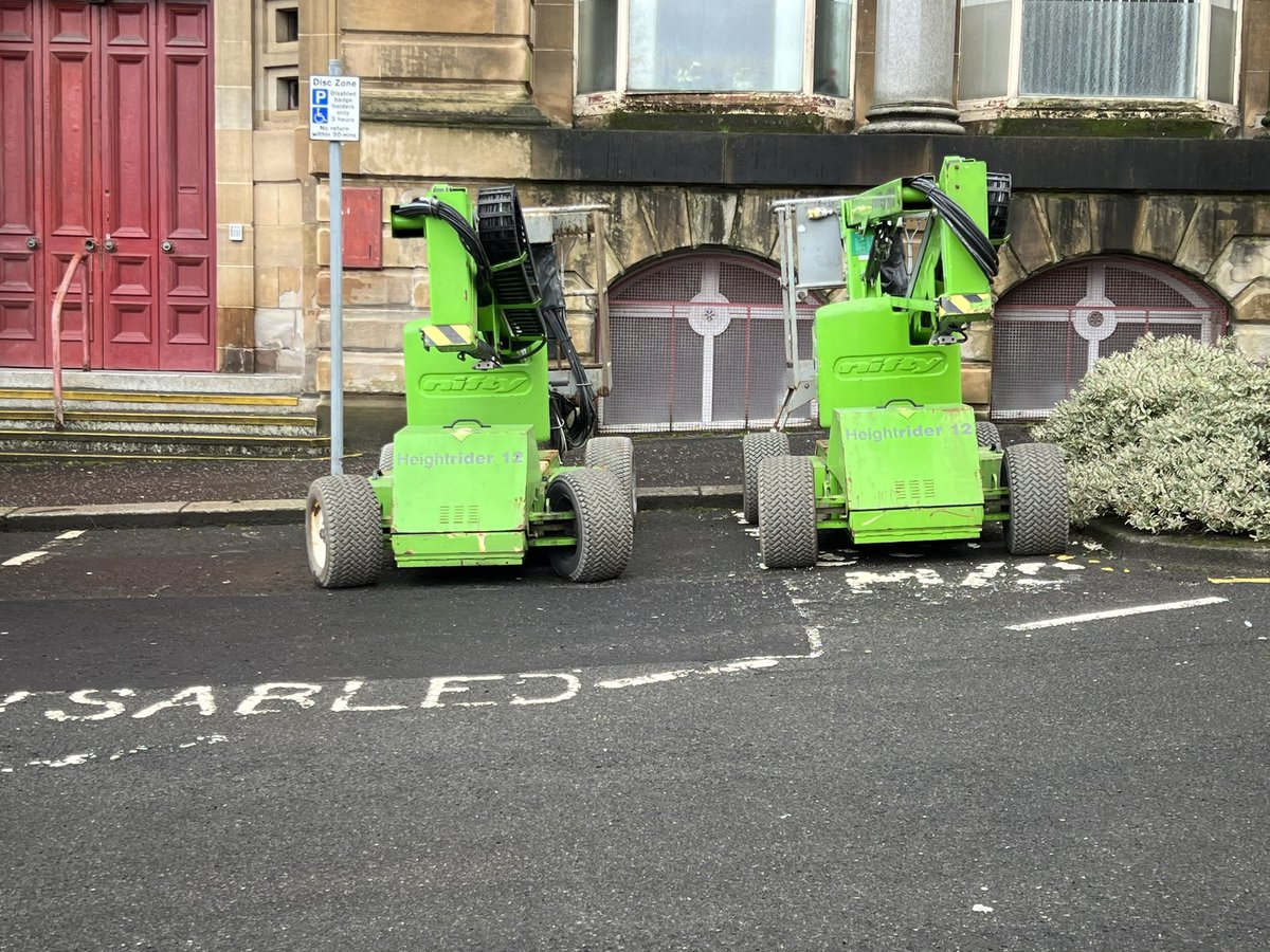 david_mccallum's tweet photo. @inverclyde really good to see the council upholding the rights of disabled people! 

Counsellor McCabe said in person “it’s because they are getting ready to do some work” 

Good excuse when the council building had a covered tunnel that had secure access. https://t.co/v4tGaR6TjQ