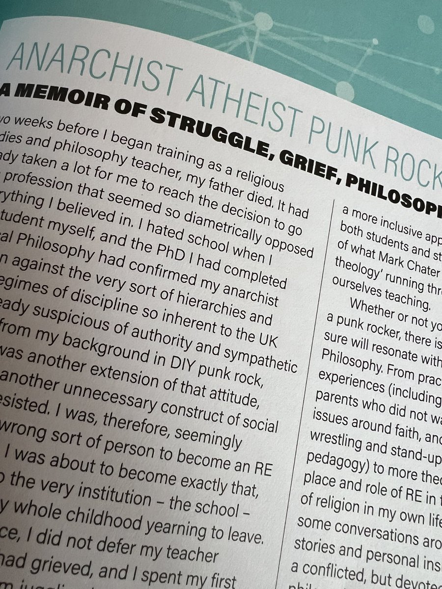 AuthenticDMcKee's tweet photo. Nice to see my little piece about Anarchist Atheist Punk Rock Teacher in the latest issue of #REToday #TeamRE #AnarchistAtheistPunkRockTeacher #Teaching #Education https://t.co/XXlfCMKLWN