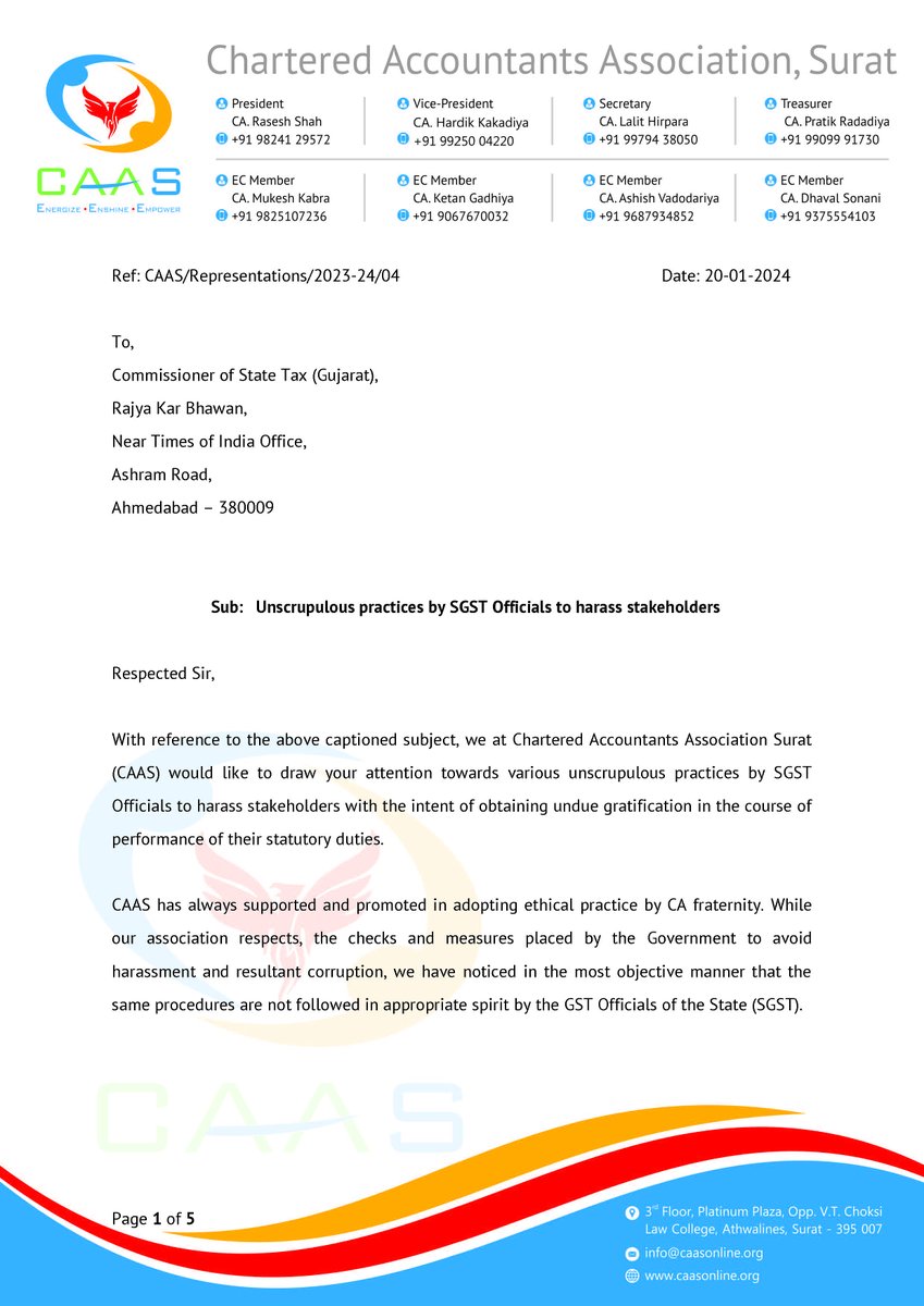 Chartered Accountants Association, Surat tweet media