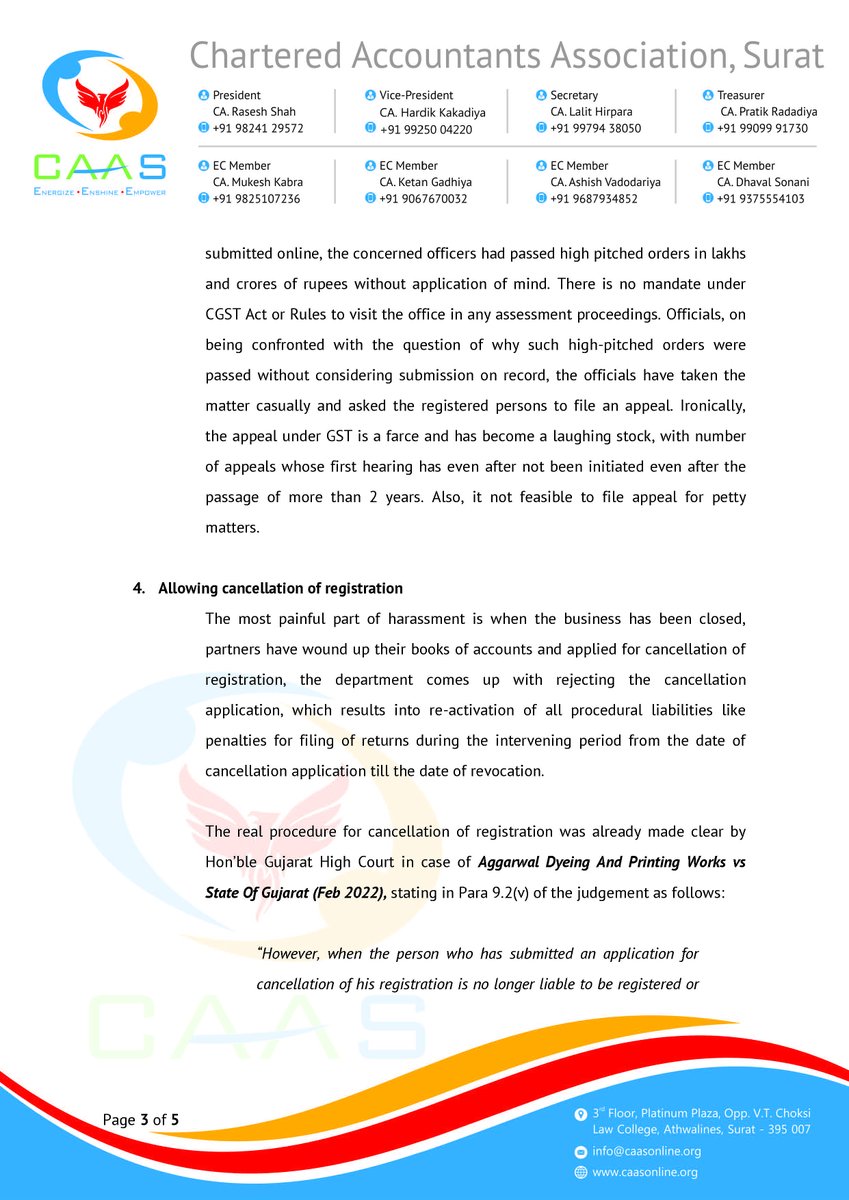 Chartered Accountants Association, Surat tweet media