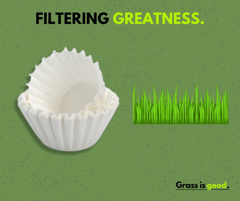 Today is National Coffee Break Day and just like a coffee filter keeps the grounds out of our beautiful cup of joe, your lawn acts as a filter for the rain and runoff before it re-enters our aquifers below us. #GrassIsGood