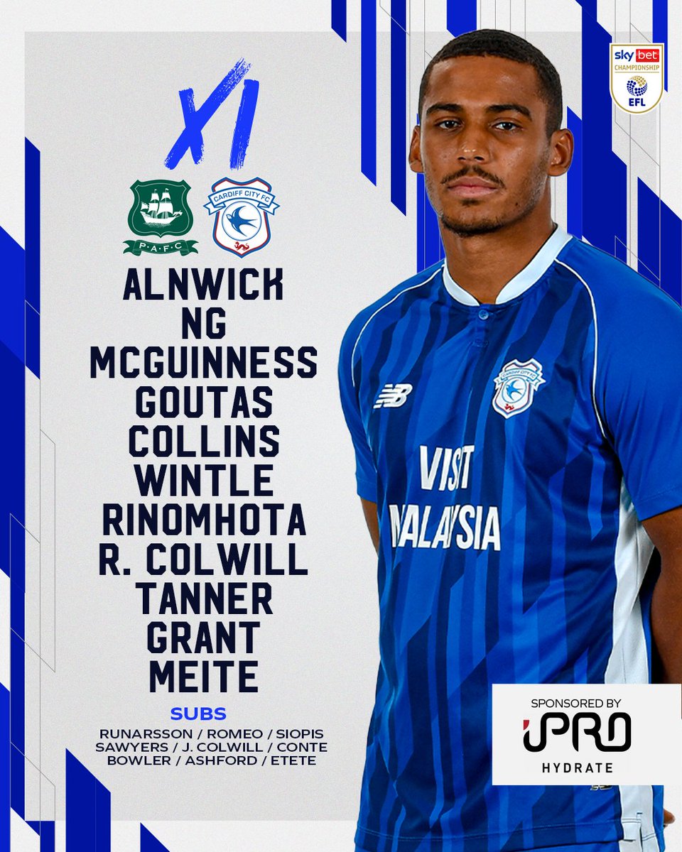 CardiffCityFC's tweet photo. 🔢

Erol makes four changes to the City starting XI.

Raheem Conte is named on the #Bluebirds bench! 💙

#CityAsOne | @iPROHydrate https://t.co/bSy1PmyJom