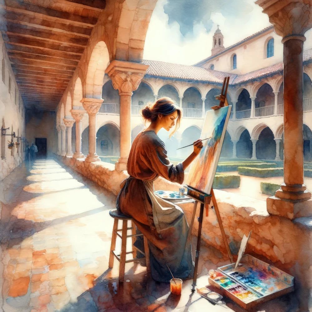AanyaShen's tweet photo. Exploring the Santa Catalina Monastery in Arequipa, a maze of vibrant colors and history. Met local artist Sofia Ramirez, capturing its beauty on canvas. A day of inspiration and creativity. #Arequipa #Artistry #History https://t.co/I5AdrrBfWK