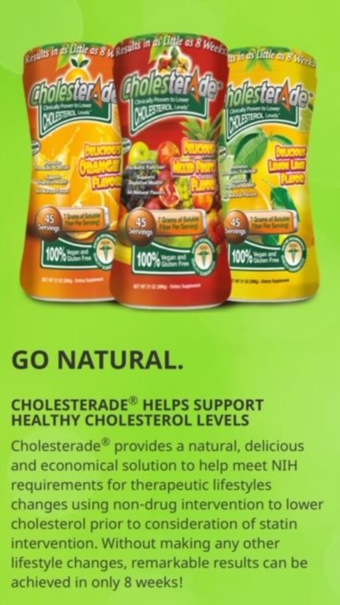 If asked, are you getting enough fiber in your diet? The answer 95% of the time is no and not even close to enough. Add all-natural Cholesterade has 7g of soluble fiber per serving, Cholesterade is the ultimate digestive aid!

cholesterade.com

#health #hearthealth