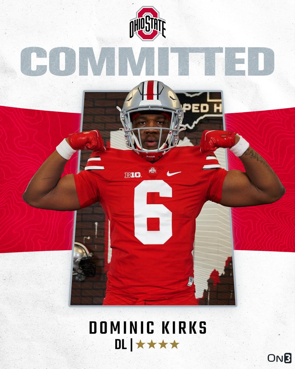 🚨BREAKING🚨 4-star DL Dominic Kirks has committed to Ohio State🌰 More from @ChadSimmons_: on3.com/college/ohio-s…