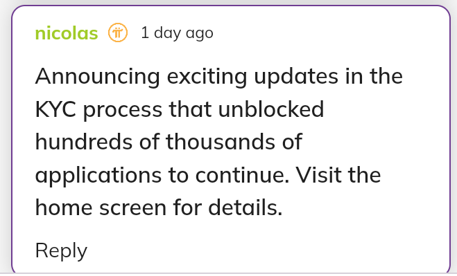 jatingupta0003's tweet photo. 📢 Big News from @nkokkalis! 🚀 Hundreds of thousands of Pioneers got their KYC unblocked with recent solutions! 🌐✨ Are you one of them? Share your story in the comments below! 👇 Let's make it happen together! 🎉 

#PiNetwork #KYC #pi $pi #IceNetwork https://t.co/bIW3UTjpf9