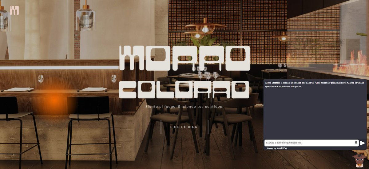 Muy orgulloso de haber creado, junto a mi compañera <a href="/MaiteDuranCrea/">Maite Durán</a> el proyecto web para Morro Colorao. Un nuevo restaurante en Vegueta que está dando mucho que hablar. Brasas y muchas novedades. Échale un ojo en morrocolorao.com 

Una es la utilización de un modelo de IA