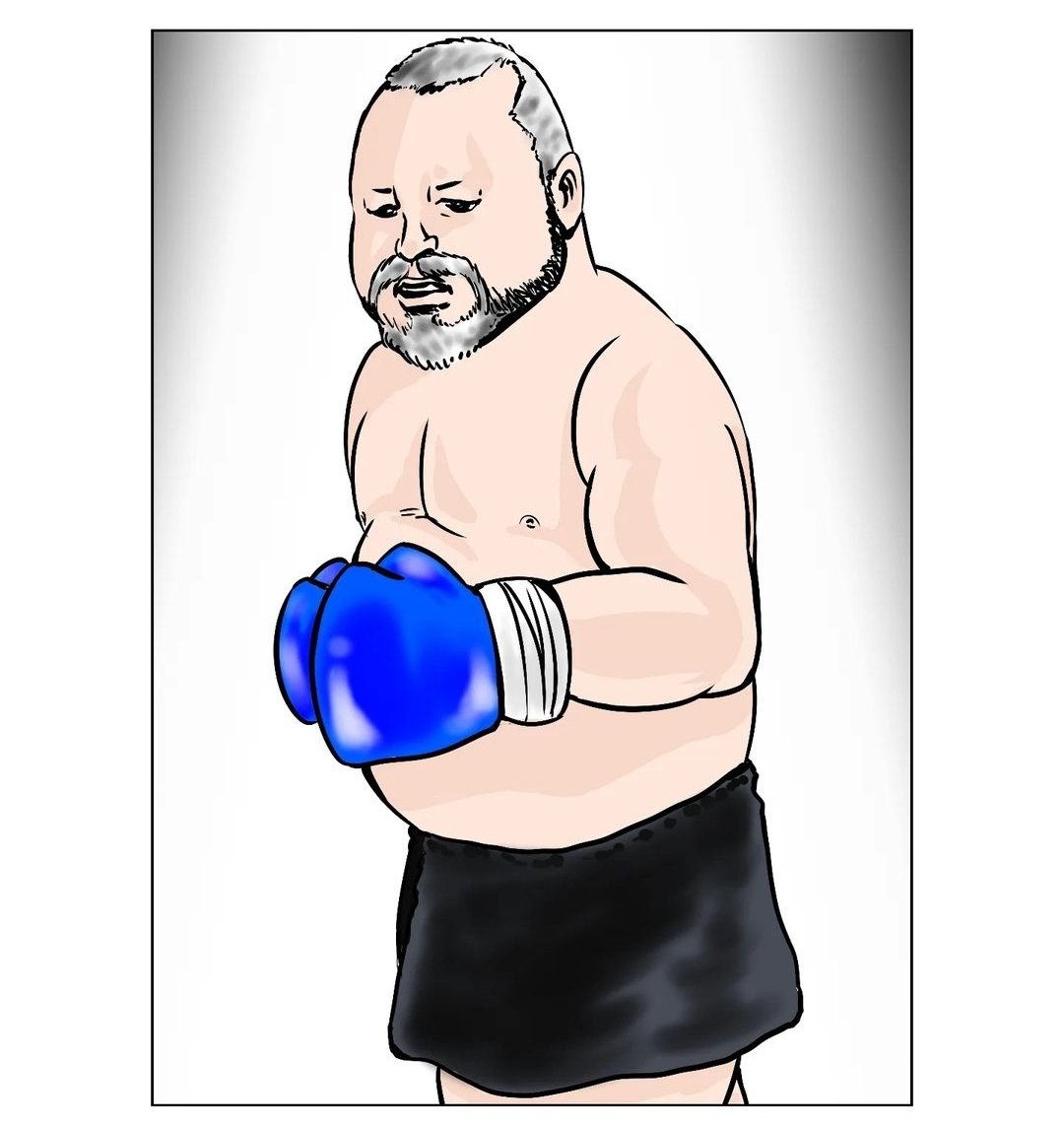 mori_shigemi's tweet image. 昨年描いたフランソワ・ボタ🥊
あと、バタービーンも🥊

学生時代にK-1見てて
ボクシング出身の2人をめっちゃ応援してました🔥
2人とも愛くるしかった…！💓

#FrancoisBotha
#Butterbean
#イラスト