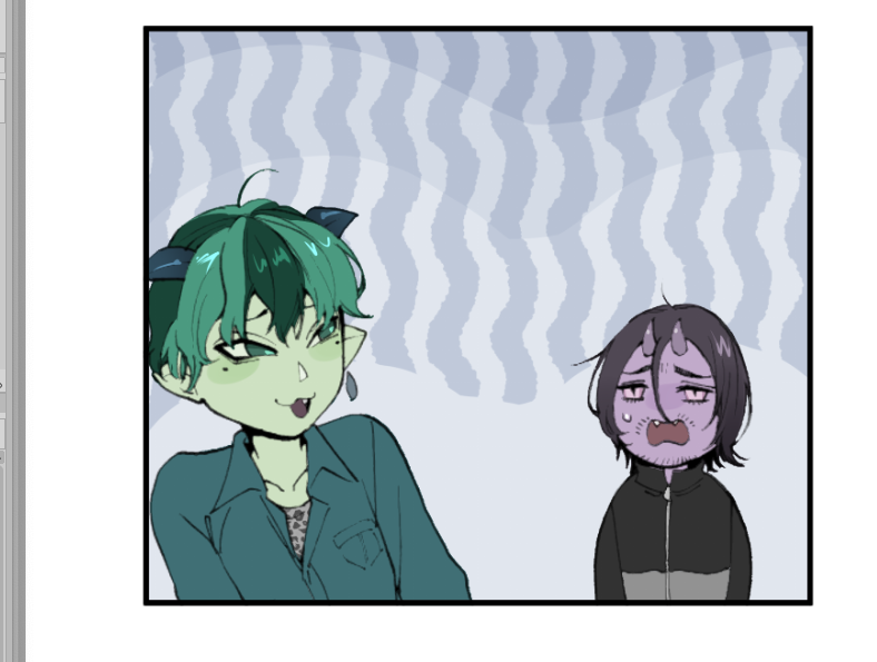 ゆる魔界漫画また描いてる〜 リア友に好みキャラのあれこれを聞いて描いたんで、私にしては珍しいガワをしている… ルシファー氏、レヴィアたんに続いてまた大罪絡みの悪魔です