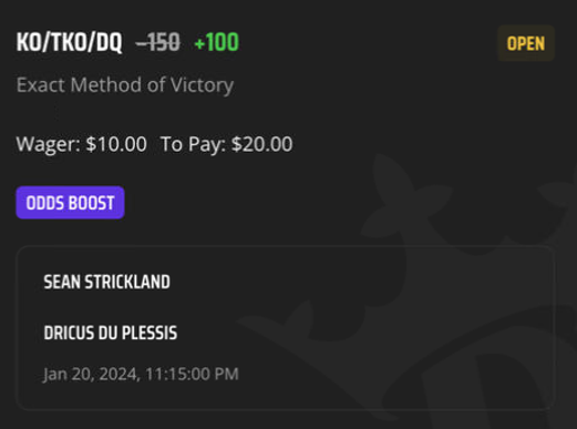 EdgePlayBook's tweet photo. #WomenInBetting #EVBetting #UFC297 #Strickland #DuPlessis Fair odd is -120 for 10% EV #GamblingX #SweatWithEPB https://t.co/6uocnxkfnQ