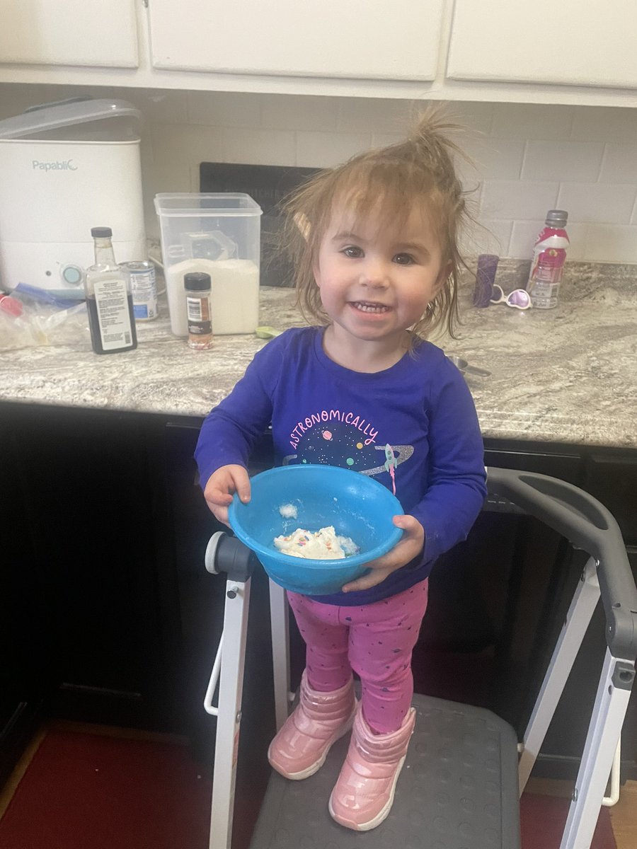 Hammertime285's tweet photo. Someone was happy about her snow ice cream we made last night 🩷 #withsprinkles https://t.co/L0GSPyVKpt