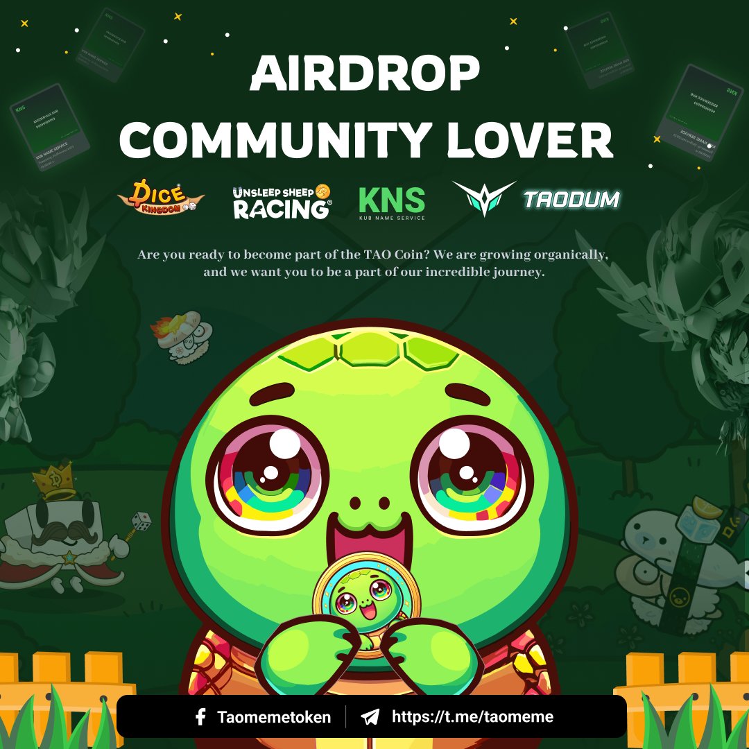 taomemexyz's tweet photo. Sent Tao Meme Token for those who have already been with Project Dice Kingdom, UnSleepSheep Racing, KNS, total amount 44,444,444 TAO.
May the power of the turtle be with you. https://t.co/SORjTRdEHH
